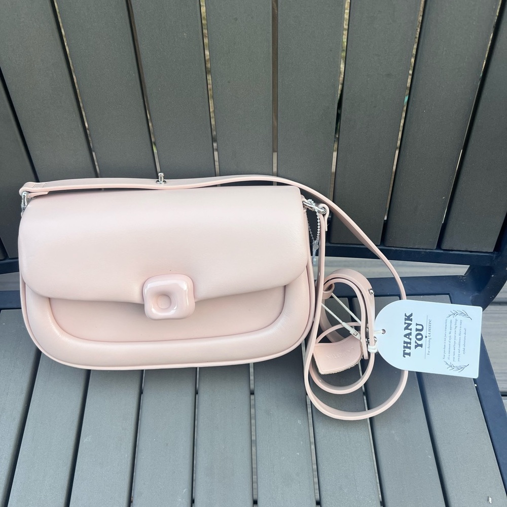 La Festin light Pink envelope Bag crossbody leather French brand chic NEW